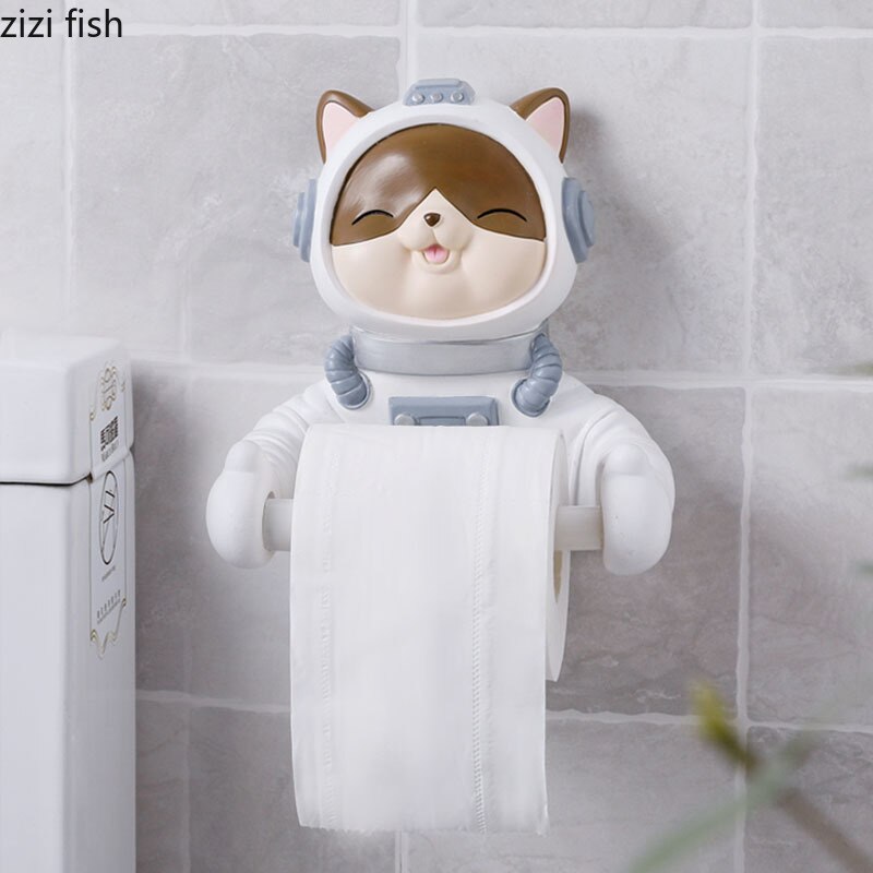 Wc Papier Halfter Raum Katze Geformt Papier Handtuch Halfter Moderne Harz Wc Rollen Halfter WC Papier Stehen für Schlecht Zubehör