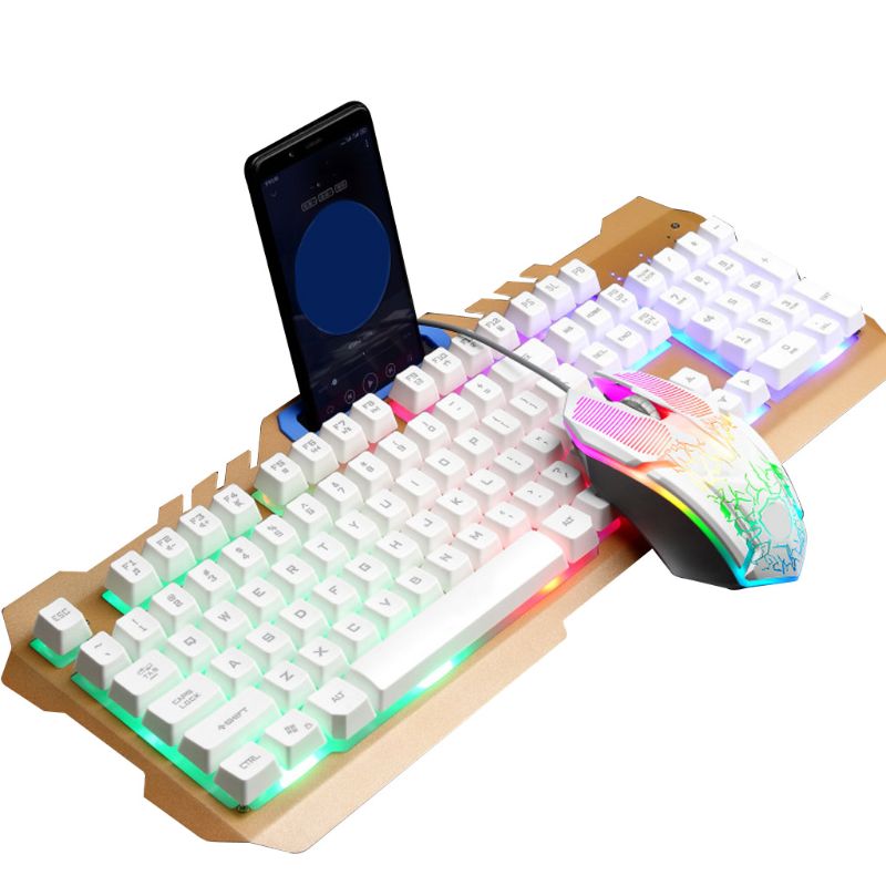 verdrahtet Spielen Tastatur Maus Combo einstellen Bunte LED hinterleuchtet Schreibtisch Computer Spielen Keyboad Beleuchtete Laptop Maus