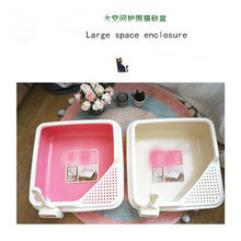 Super praktische winkel katze becken wc ist öffnen und leicht zu reinigen Großen größe halb-geschlossen Katze töpfchen Große raum gehäbenutzen