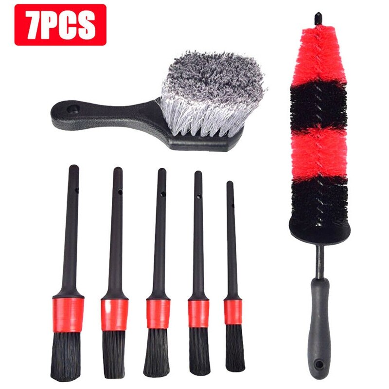 7Stck Weiche Rad Pinsel Auto Waschen Rad Reifen Pinsel Auto Detaillierung Bausatz Auto Waschen Bausatz Automobil Reifen Pinsel Reinigung Auto Zubehör
