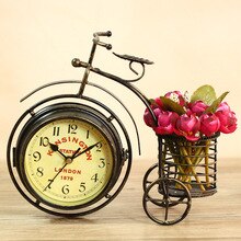 1pc Europa retro Tisch Uhr Runde Stumm Kunst Fahrrad Schreibtisch Uhr Runde Stumm Fahrrad aufbringen 27*8*24cm Tisch Dekoration