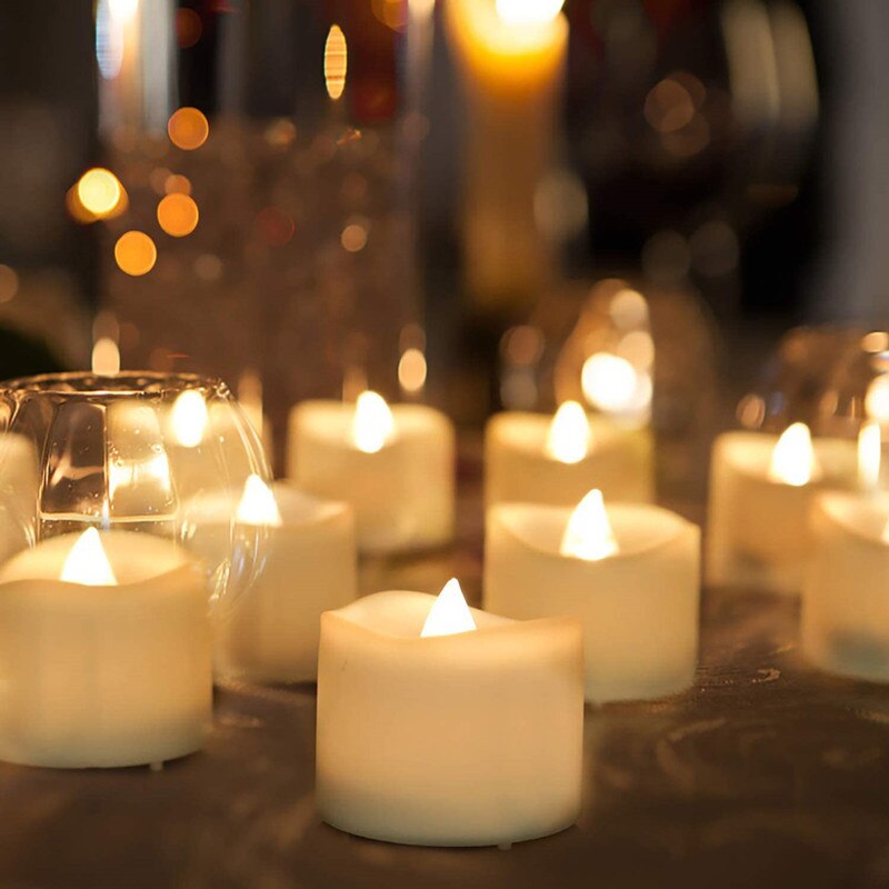 24Stck Kreative Kerze Nacht Licht LED Kerze Farbe Lampe Flamme Tee Licht Hochzeit Geburtstag Valentinstag Dekorationen