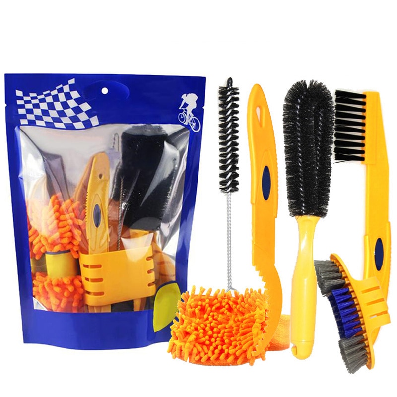10 Stck Radfahren Reinigung Bausatz Fahrrad Kette Reiniger Reinigen Maschine Pinsel Fahrrad Pinsel Zubehör Wartung Werkzeuge für BMX, Stadt