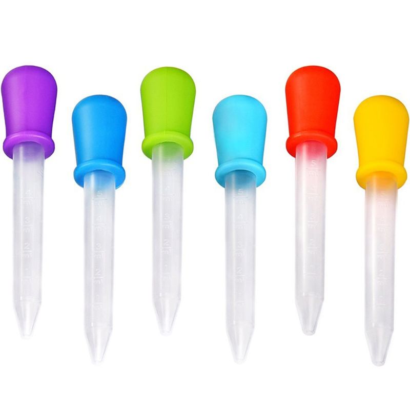 6 Stck Baby Tropfer Medizin Zubringer Art Medizin Gerät Silikon Pipette Flüssigkeit Lebensmittel Tropfer Kleinkind Utensilien 5ML