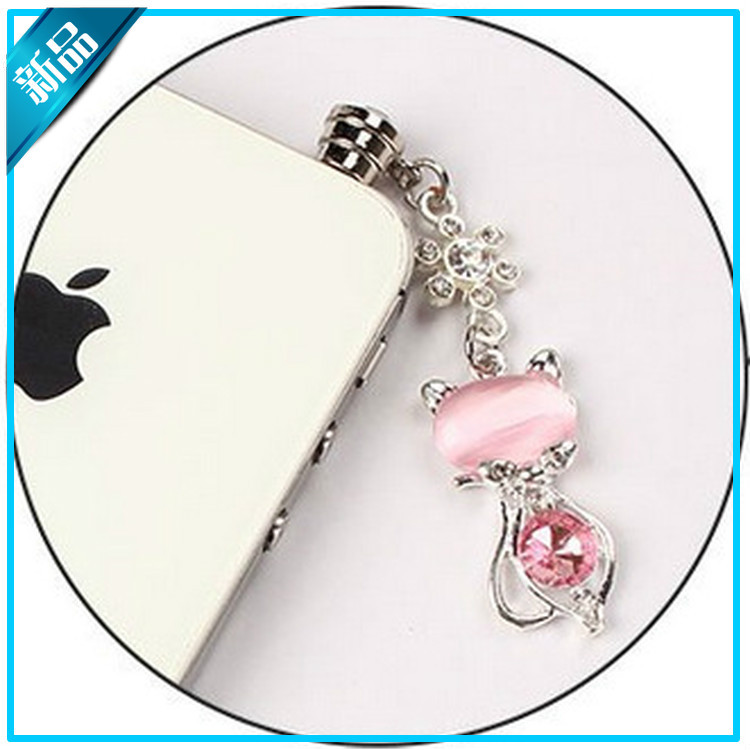 Strass Katze Anti-staub Kopfhörer Staubdicht Stecker Für Iphone Für Andriod Und Universal- praktisch Kopfhörer 3,5mm Staub stecker