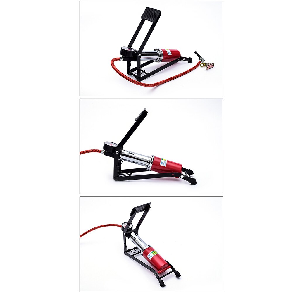 1 zylinder Tragbare Fuß Pumpe Auto Motorrad Reifen Basketball FußBall Schlauchboot Pumpe Mit Manometer Reifen Inflator (verrotten)