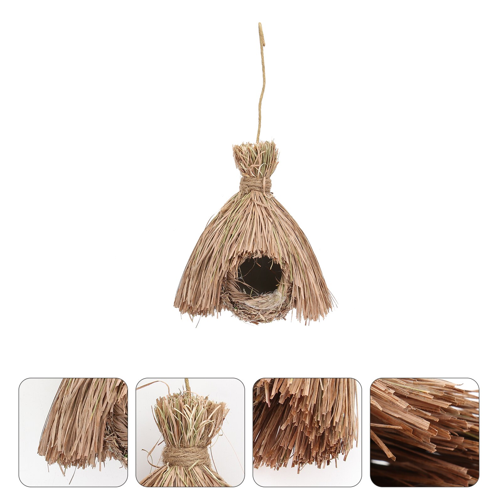 1Pc VogelkäFeige Ornament Vogelkäfig Anhänger Stroh Vogel Nest Dekor Stroh Vogel Haus für Haustier