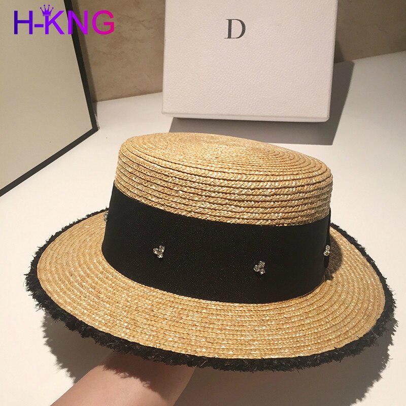 sommer Damen Panama Strand Stroh Hütte empfindlich Strass Damen Sonnenhut UV Schutz Elegante Damen Bankett Hütte