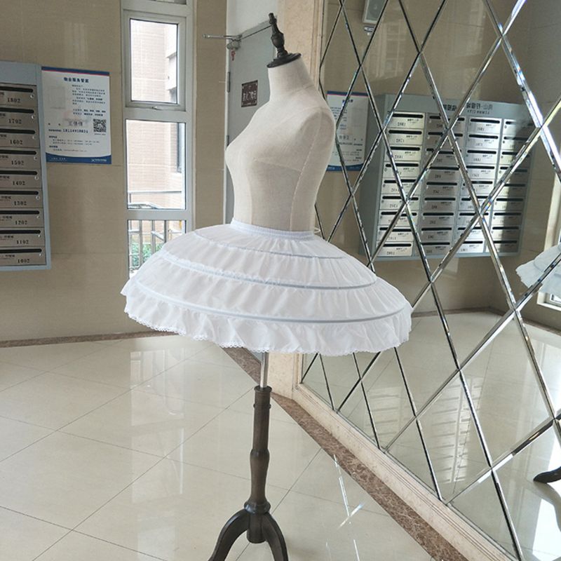 freundlicher 3 Stahl Reifen Weiß Petticoat Brautkleid Kleid Unterrock Elastische Bund Kordelzug A-linie Felsen Rüschen Rand