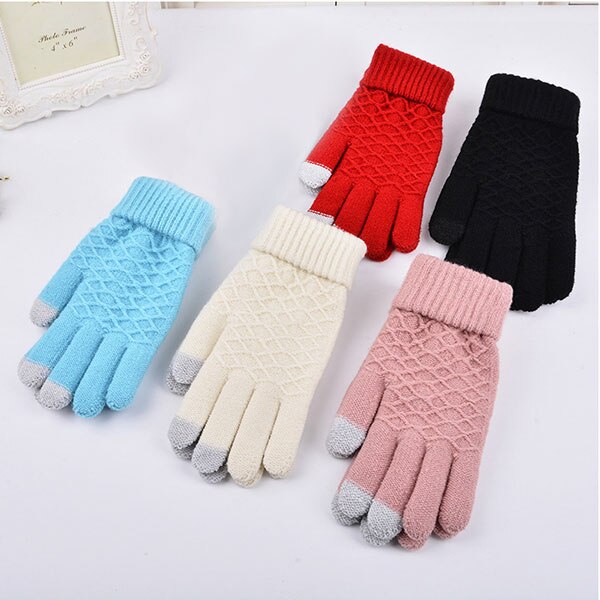 Magie berühren Bildschirm Sensorischen Handschuhe Für Frauen Handschuhe Mädchen Weibliche strecken betroffen Handschuhe Fäustlinge Winter warm Zubehör Wolle Guantes
