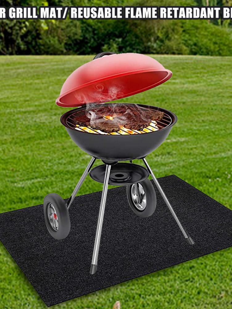 Unter Grill matt wiederverwendbar Flammschutzmittel Decke Nicht-Unterhose Deck Terrasse Schutz matt Für Grill Grillen