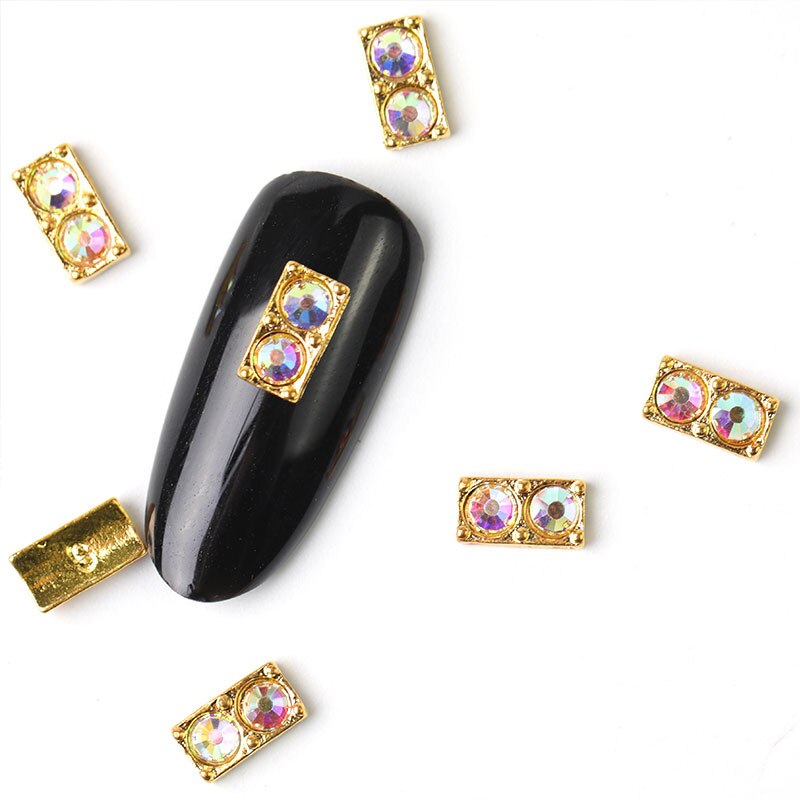 10 stück 3D Nagel Kunst Dekorationen Metall Pailletten Strass NäGel Charme Nagel zubehör Für Manikübetreffend Dekor