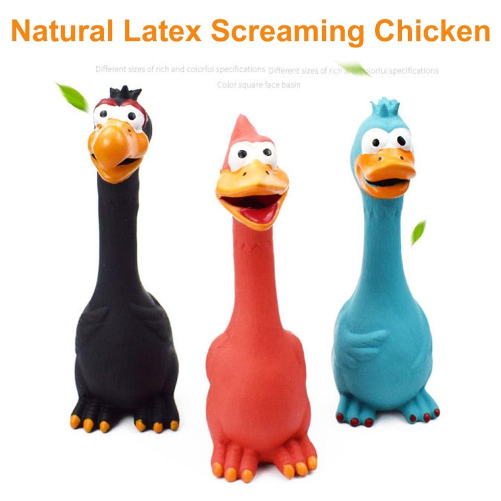 1Stck Natürliche Latex Schreien Huhn Spielzeug Haustier Spielzeug Anti-Biss Molaren Latex entlüften Huhn Für Haustier Schreien Spielzeug