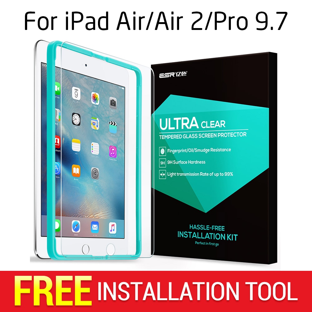 Bildschirm Schutz für iPad /Luft/Luft 2/Profi 9.7, ESR verdreifachen Festigkeit Gehärtetem Glas Film mit Freies Applikator für Neue iPad