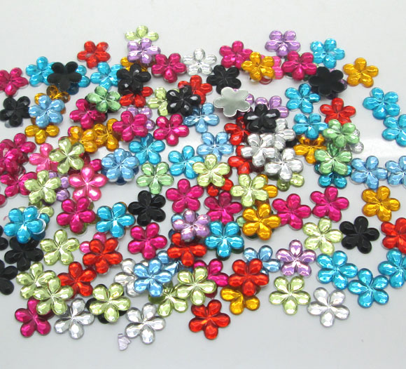 300 Stücke gemischt Acryl Blume Dekoration Handwerk Cabochon Scrapbooking Verschönerungen Flatback Nailart Kleidungsstück Perlen DIY