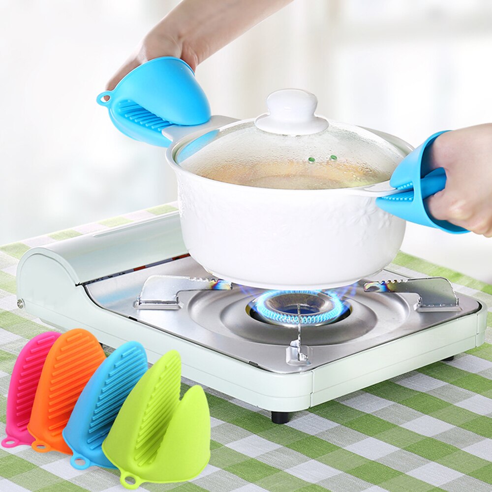 Silikon Anti-verbrühungen Ofen Handschuhe Handschuhe Potholder Küche BBQ Handschuhe Tablett Topf Schüssel Schüssel Halfter Ofen Handschoen Hand Clip