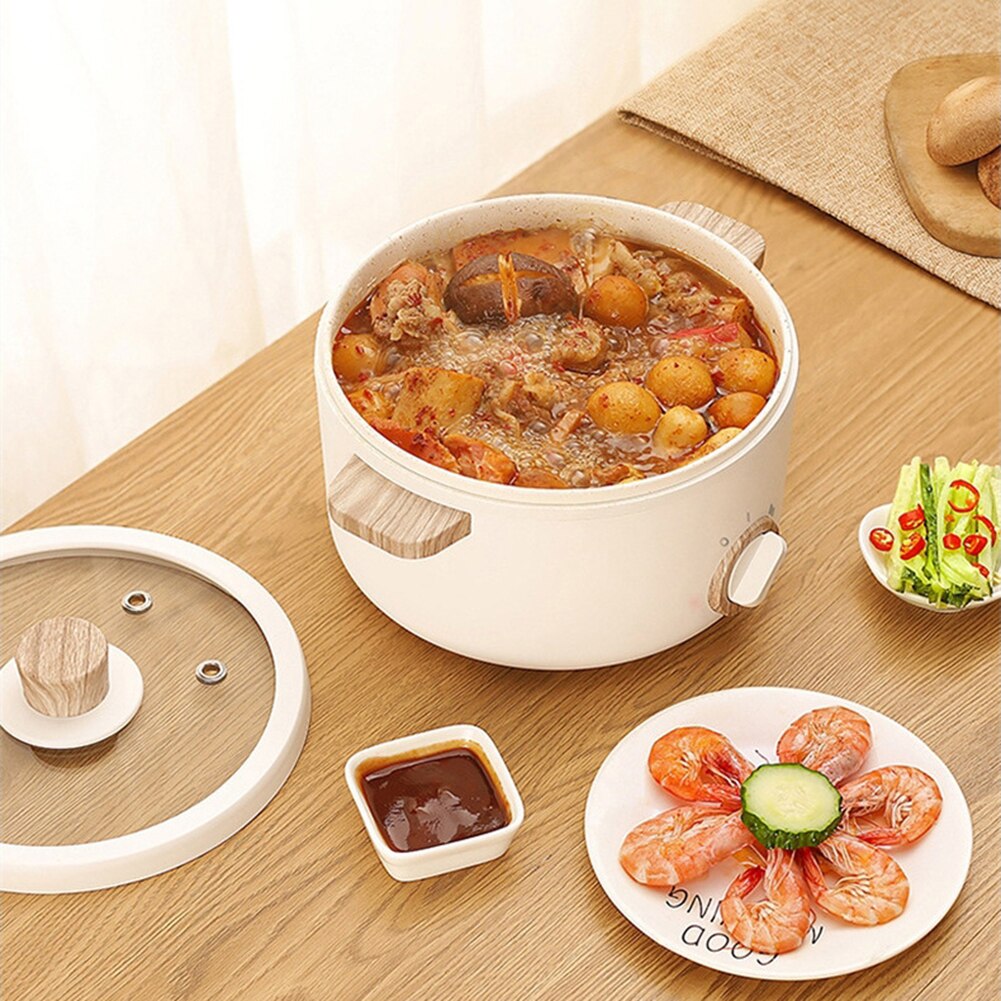 600W Multifunktions Elektrische Kochen Topf Heißen Topf Nudeln Kessel Dampfer Haushalt Küche Kochen Topf Grillen Alle-in-ein Topf