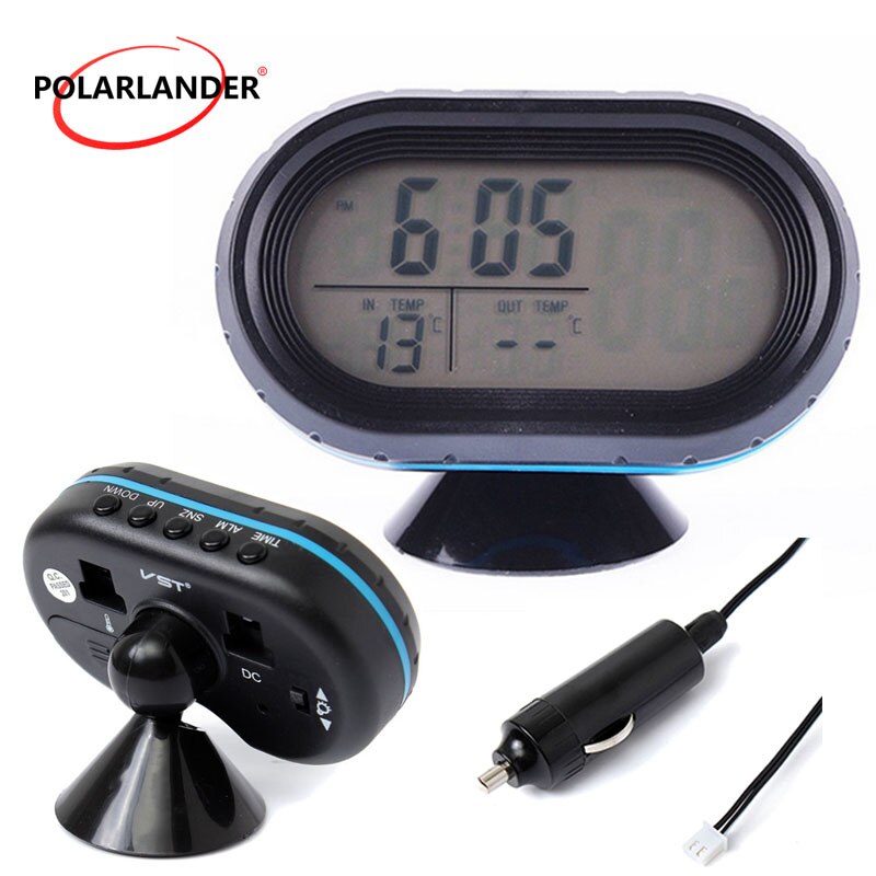 Automobil Liefert Auto Batterie Voltmeter Spannung Meter Tester Digital Auto Auto Thermometer Monitor + Noctilucous Uhr 12-24 v