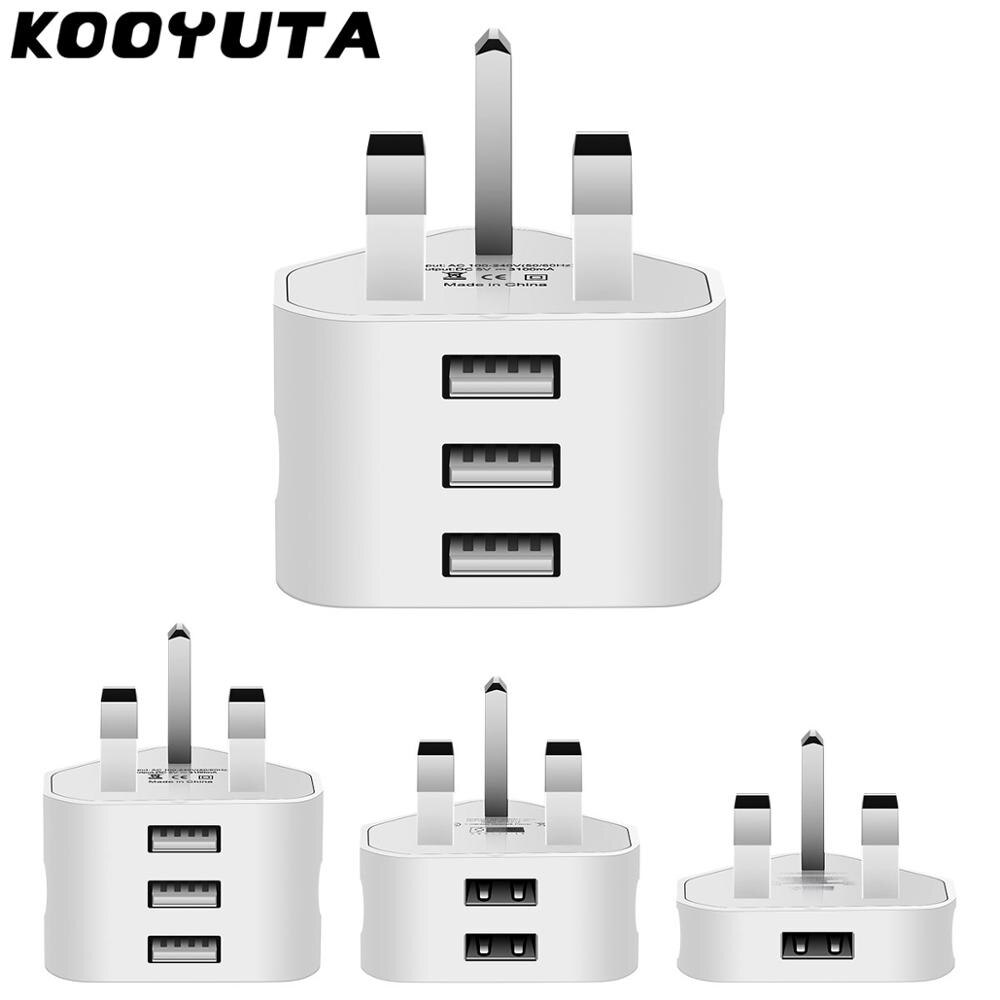 Universal- UK Stecker 3 Stift Zauberstab Ladegerät Adapter Mit 1/2/3 USB Häfen Ladung iPhone Samsung Huawei 5V 1A 2A 3A Handy, Mobiltelefon Ladegerät