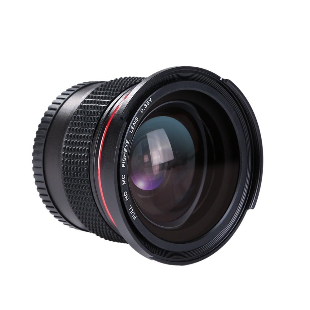 ZUOCHEN 58 MM 0.35x Fisheye Objektiv, weitwinkel Makro Objektiv Blau Film Beschichtet HD DSLR Kamera Objektiv mit Mikrofaser Objektiv