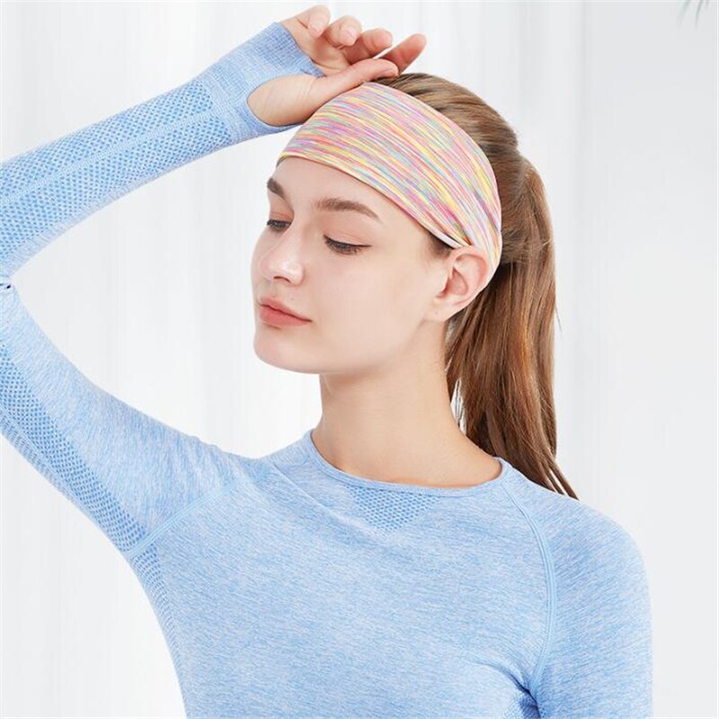 6 farbe Frauen/Männer Elastische Yoga Stirnband Sport SchweißBand Laufende Sport Haarband Turban draussen Fitnessstudio SchweißBand Sport Bandage