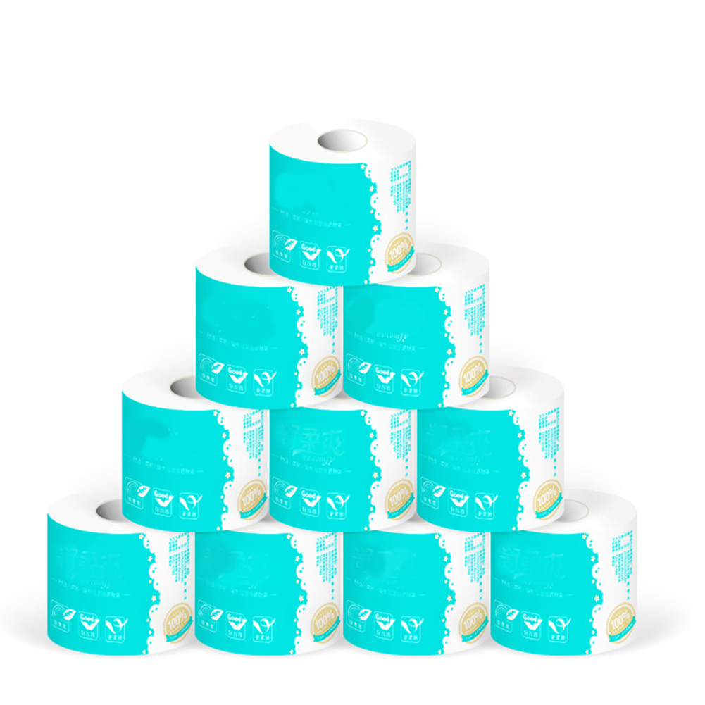 10 rollen Wc Rolle Natürlichen Holz zellstoff Rolle Papier Küche 4-schicht Ader Gewebe Papier Eco fiendly Haushalt reinigung Rollen Papier