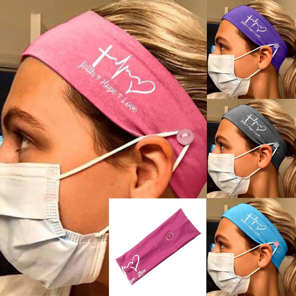Polyester Spandex Stirnband Milch Seide Krankenschwester Anti-Druckknopf Stirnband Sport Stirnband Damen Headwear