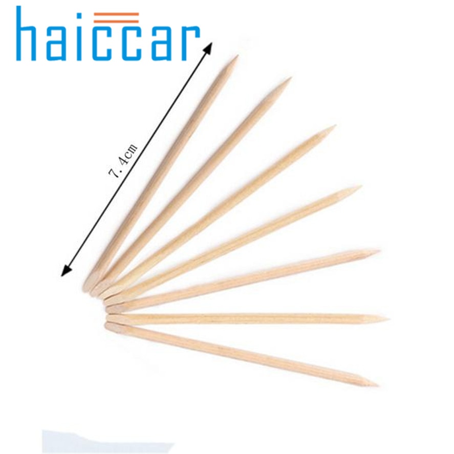 HAICAR 100Stck Nagel Kunst Orange Holz Stock für Nagel Kunst Häutchen Pusher Entferner Pedikübetreffend Manikübetreffend Werkzeug Ziemlich