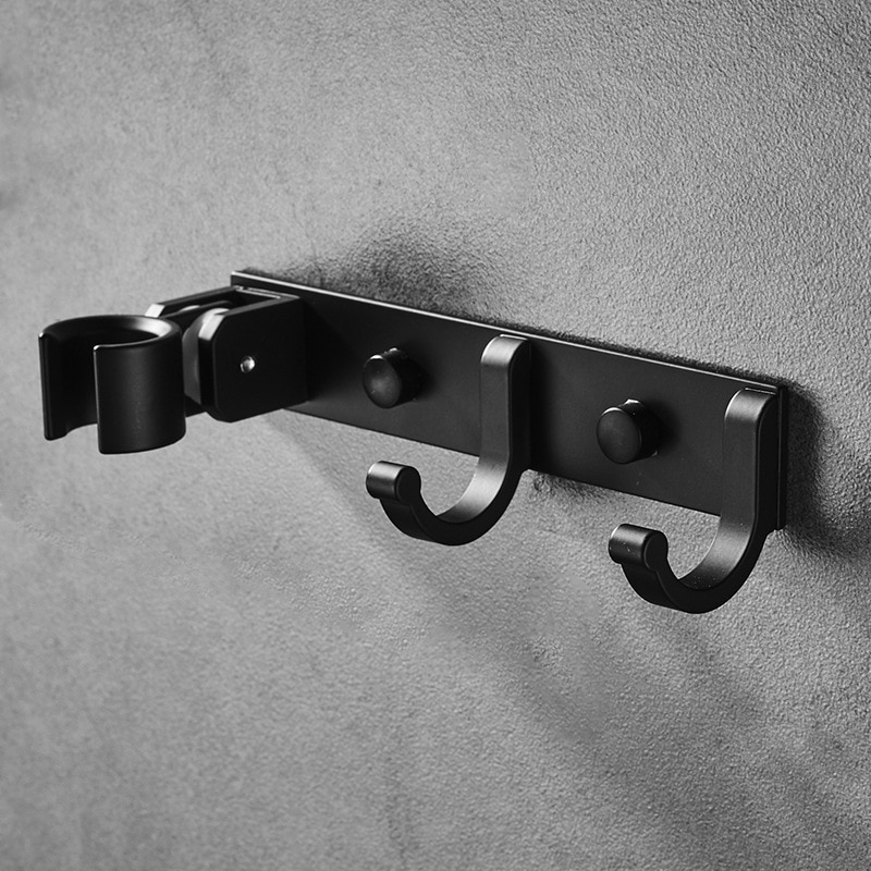 Schwarz Dusche Kopf Basis Mit Haken Aufhänger Für Schlecht Hardware- Mantel Haken Einstellbare Dusche Basis Kleid Haken Bidet Basis Handtuch haken