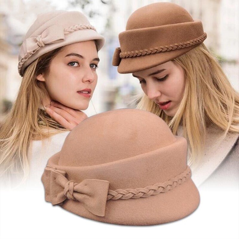100% wolle baskenmütze Winter Baskenmützen frauen Winter fühlte baskenmütze Blumen- Frauen Filz Französisch Baskenmütze Mütze Fedora Hütte Mütze Winter Blume