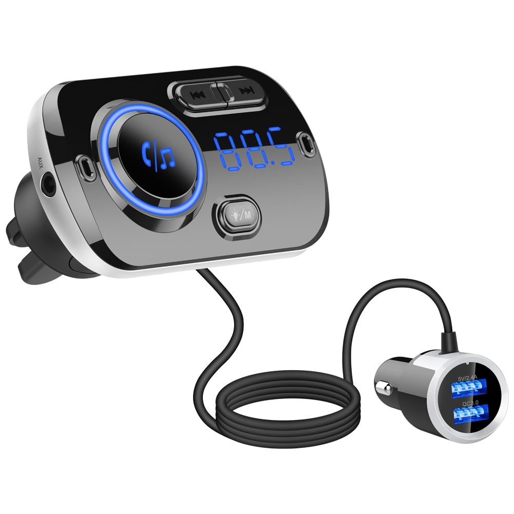 Auto FM Sender USB Schnelle Ladung 3,0 Auto Bausatz Freihändiger Drahtloser Bluetooth 5,0 LCD MP3 Spieler Auto FM Modulator Auto zubehör