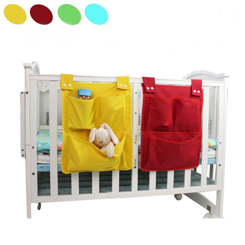 1PC Multifunktions Hängende Lagerung Tasche Babybett Bett Krippe Organizer Spielzeug Windel Tasche Für Neugeborenen Leinwand Bett Hängen Tasche
