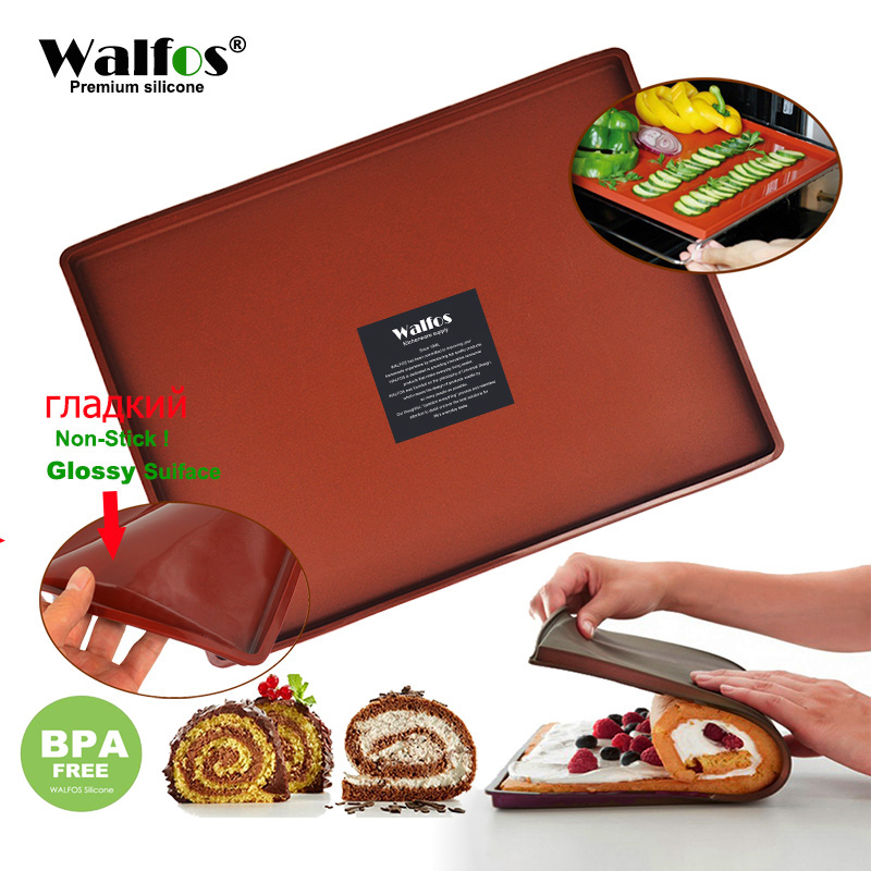 WALFOS Lebensmittel Klasse Silikon zurück matt DIY Multifunktions Kuchen Pad Nicht-Stock Ofen Liner Schweizer Rolle Pad Backformen Backen werkzeuge