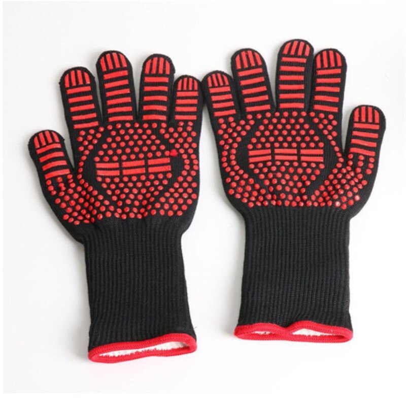1 Paare BBQ Grill Nicht-Unterhose Dicken Silikon Handschuhe Wärme beständig Kochen Backofen Handschuhe für Backen/Schweißen/Grill