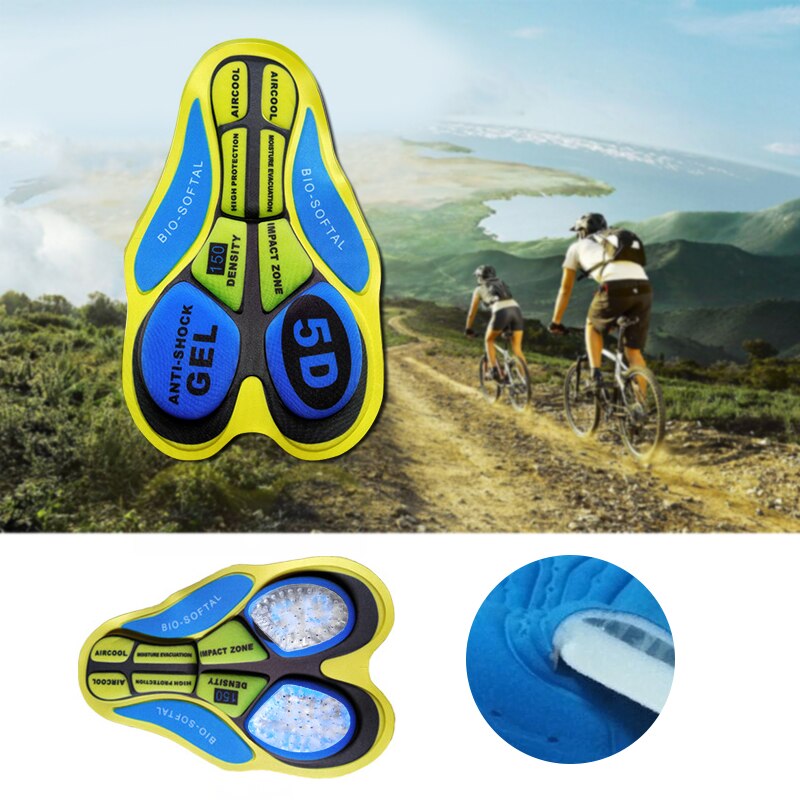 5D Kieselsäure Gel Pad Radfahren Lätzchen und kurze Hose Stoßfest Atmungsaktive Sanft 5D-20D Gel Pad Sattel für Radfahren Sport Kleidung