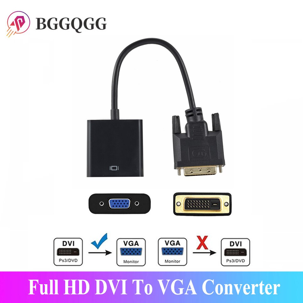 Volle HD DVI Zu VGA Konverter HD 1080P DVI Männlich 24 + 1 Stift Auf VGA BUCHSE Video Kabel für HDTV PS3 PS4 PC Anzeige DVI Zu VGA Adapter
