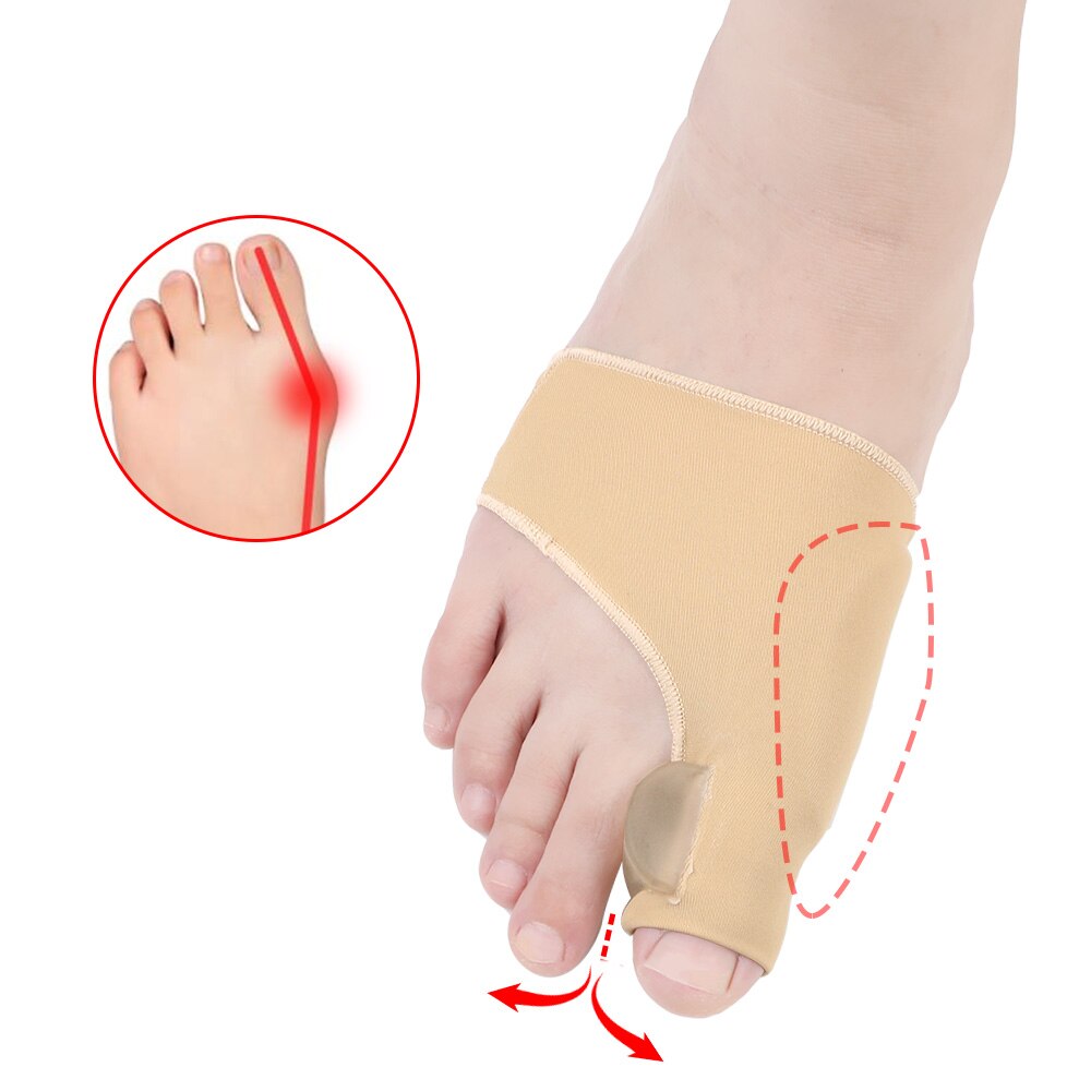 1 paar Erzähler Pedikübetreffend Zehe Separator Hallux Valgus Korrektur Ballen Korrektor Daumen Orthese Socken Fuß Haarglätter 2 Größe