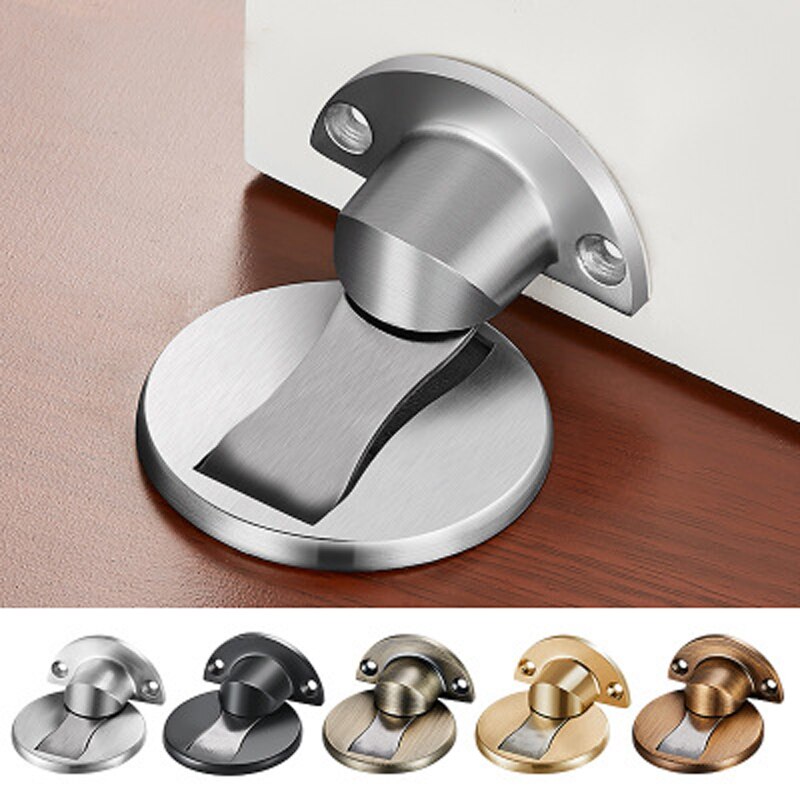 304 Edelstahl Magnetische Tür Stopper Tür Stoppt Tür Halfter Versteckte Fangen Boden Nagel-freies Türstopper Möbel Hardware- Tür