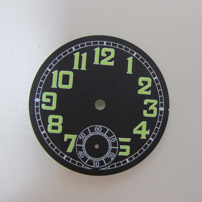 35mm schwarz zifferblatt passen Unitas und 6497 ST bewegung B-Uhr Uhr