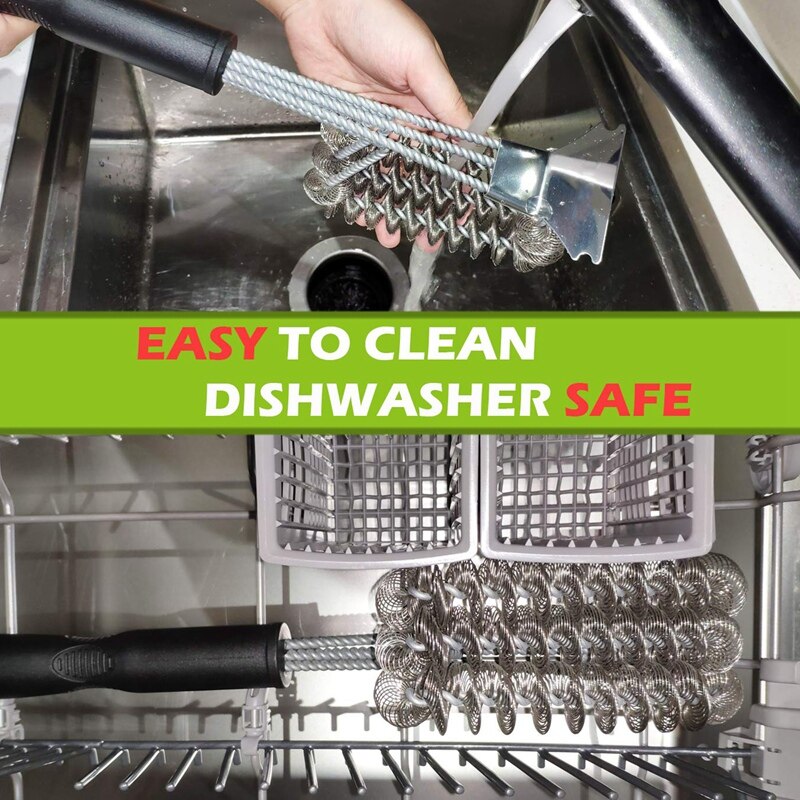 Grill Pinsel und Schaber, draht Borsten Edelstahl Grill Reinigung Pinsel für Weber Gas/Holzkohle Grillen Roste-Perfekte