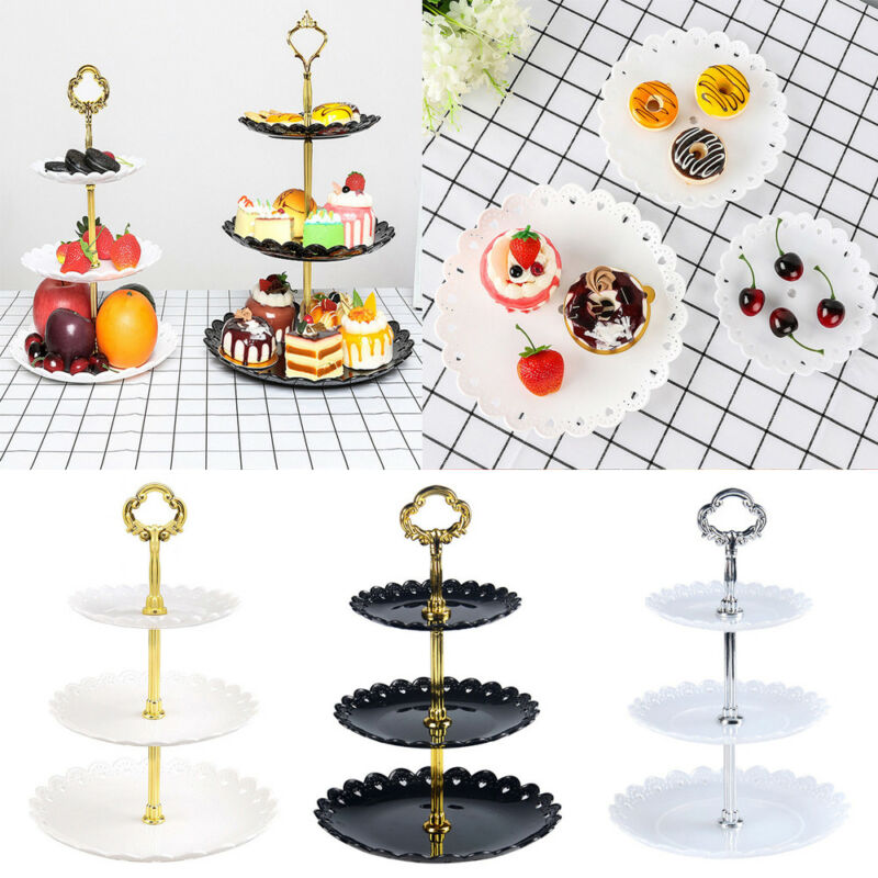 3 Ebene Kuchen Stehen Nachmittag Tee Hochzeit Platten Partei Geschirr Neue Backformen Kunststoff Tablett Anzeige Gestell Kuchen Dekorieren Werkzeuge