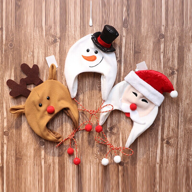 Weihnachten Santa Claus Kappen Elch Schneemann 3D Hütte Kostüm DIY Cosplay Kausal Winter Hütte rot und Weiße Weihnachten Party Familie Dekor