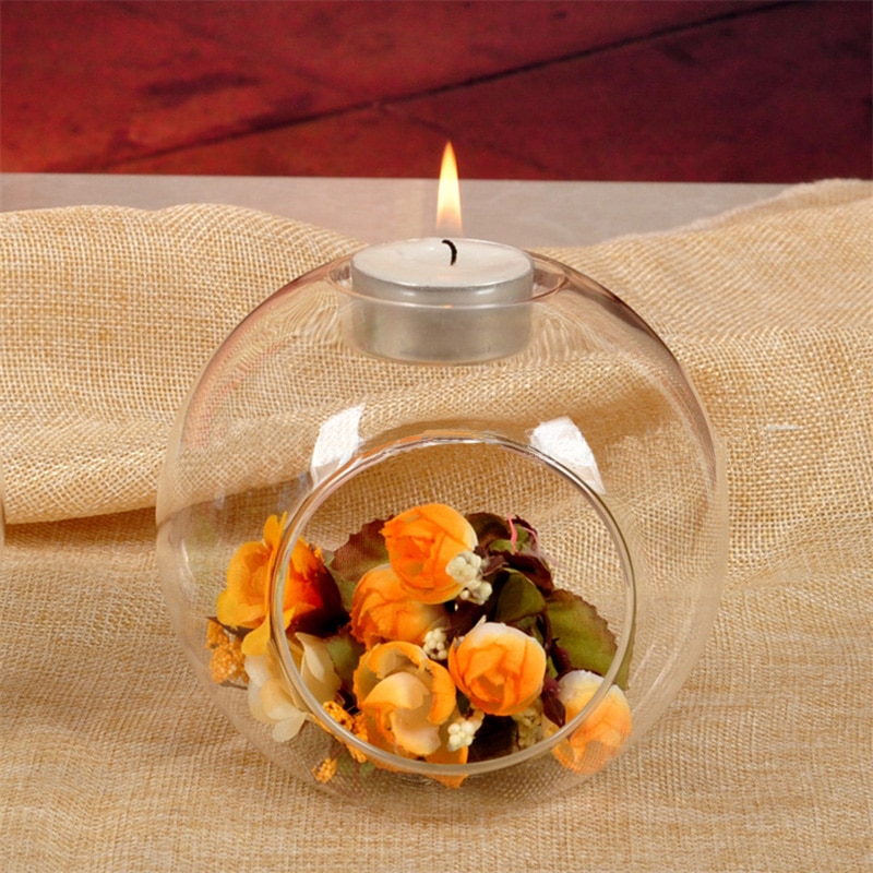 Glas Ball Kerze Halfter Terrarium Flitter transparent Vase Hochzeit Heimat Dekor