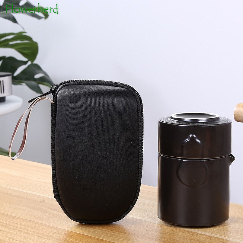 Keramik Tee-einstellen Reise Tee-einstellen Teegeschirr Kung Fu Tee-einstellen Ich bin Freien Tragbare Schnell-aus Tasse Hand topf Einfache Konzentrischen Tasse