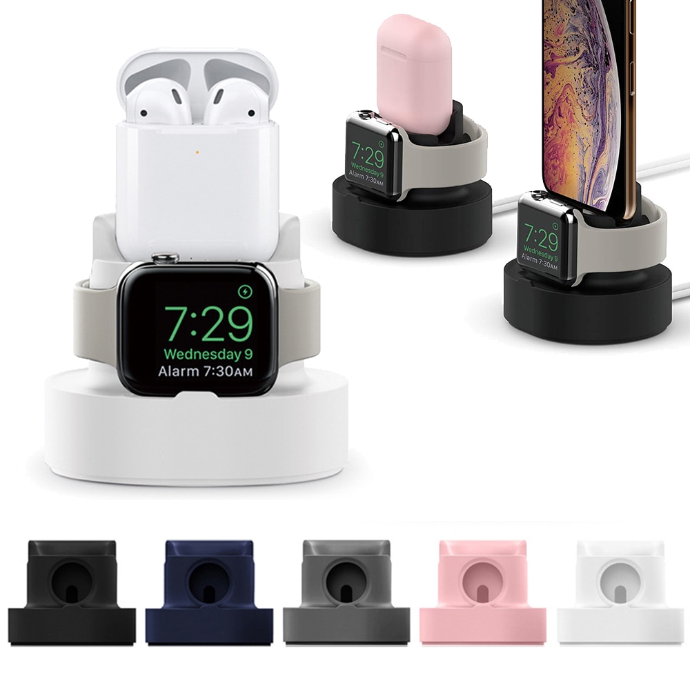 2 in 1 Schnelle Drahtlose Ladegerät Stehen Für Apfel Uhr Ladung Für Airpods Bequem Ladestation Silikon Ladung Basis