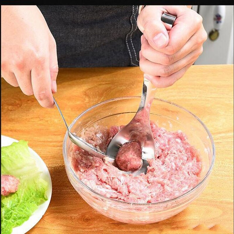 Multifunktions DIY Frikadelle Löffel 304 Edelstahl Fleisch Fisch Reis Kugeln Hersteller Croquettes Frikadelle bilden Küche Fleisch Werkzeuge
