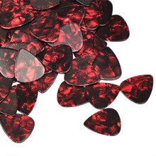 100 teile/los 0,46mm 0,71mm 0,96mm 1,5mm Zelluloid Gitarre wählt Plektren rot Perle für Akustische Elektrische gitarre Bass