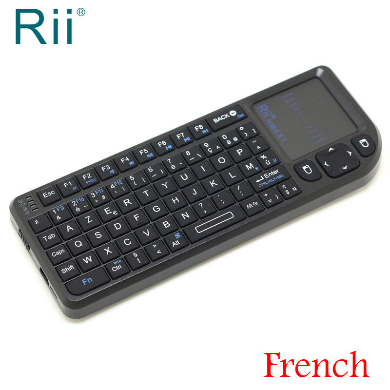 Original Rii Mini X1 Französisch (Azerty) Mini 2,4 GHz Drahtlose Tastatur Luft Maus mit TouchPad für Android TV Kasten/Mini PC/Laptop