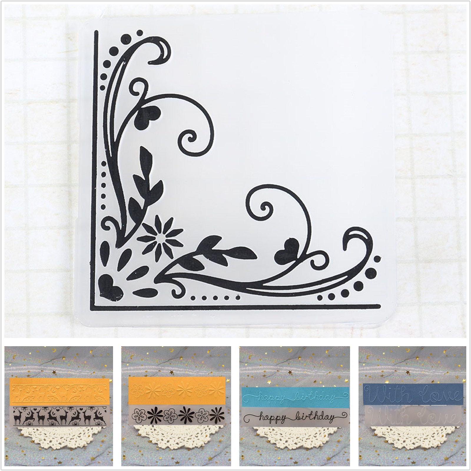 Kleine Spitze Blumen Papier Kunststoff Präge Ordner Rechteck Schablone Schablone Für Scrapbooking Papier Geburtstag Karte, Der Handwerk