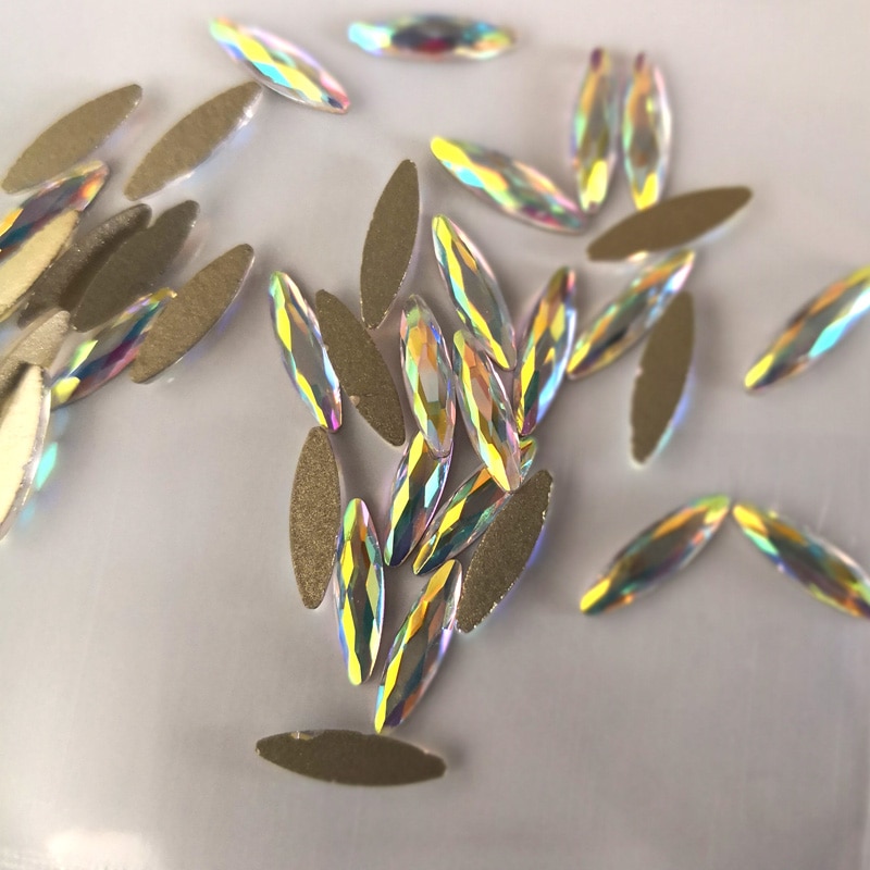 oben Kristall Navette bilden 20 teile/paket Nicht Hotfix Nagel Kunst Strass Super Helle Glas Strass 3D Nagel Kunst Dekoration